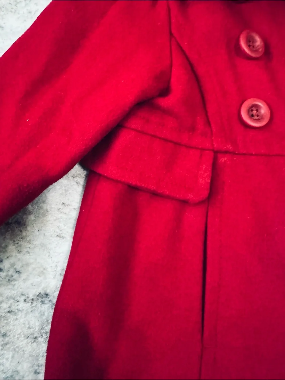 Old Navy Wool Blend Double Breasted Peacoat with Tailored Back EUC